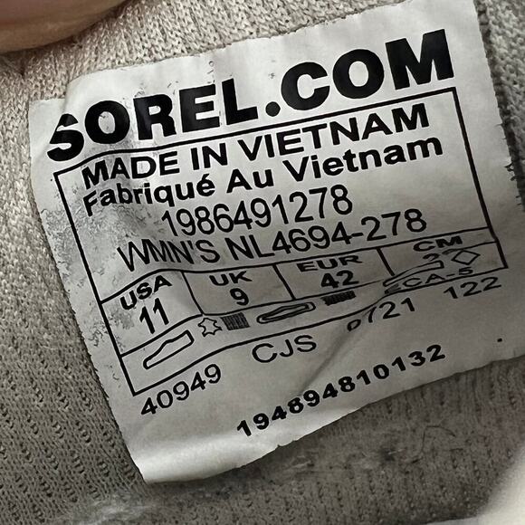 Sorel Kintic Impact Lace Sneakers Stone Moonstone Shoe Size 11 - Picture 3 of 11